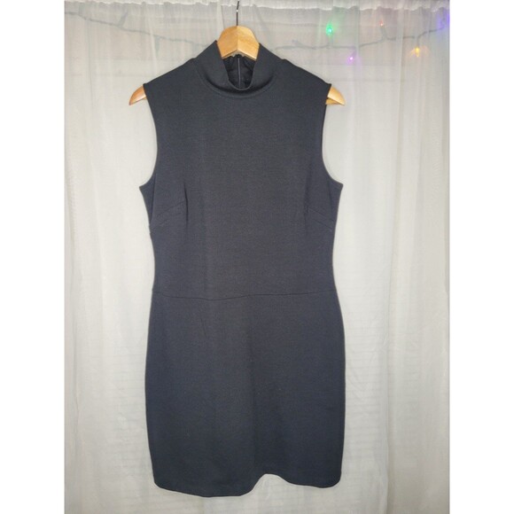 New York & Company Dress women's size Medium Black high neck Sleeveless Rayon - Picture 1 of 5